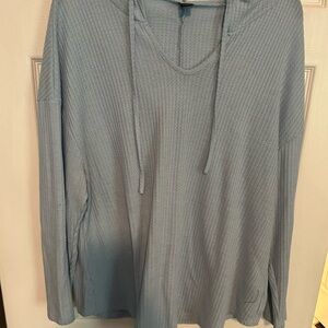 SHEIN Sky Blue Textured Hoodie